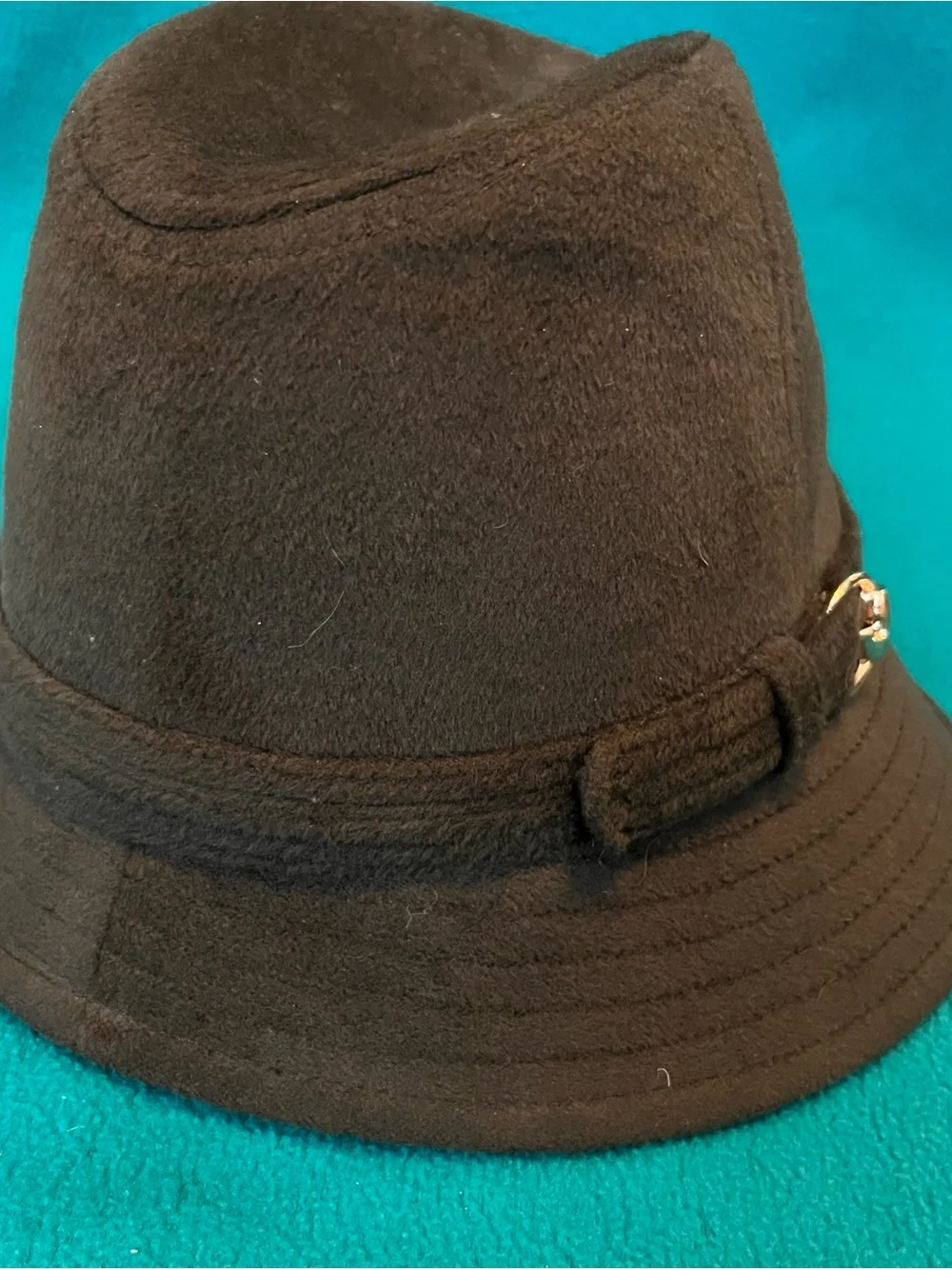 San Diego Hat Co Classic Brown Bucket Hat with Buckle Accent and Turned Up Brim